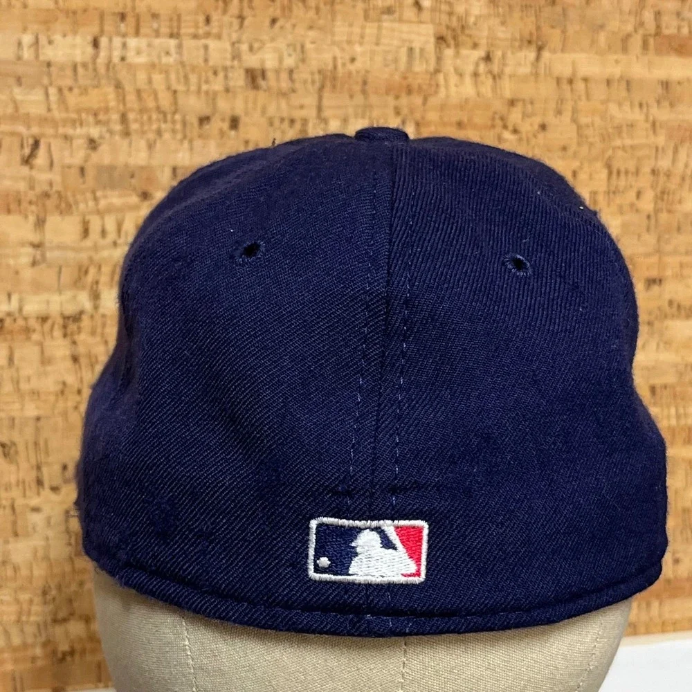 Vintage Milwaukee Brewers Hat new Era Navy Blue‎ Wool Fitted Size 7 Made in USA